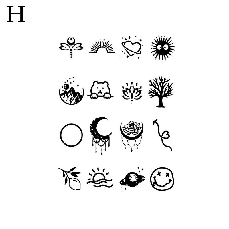 Herbal Juice Minimalist Temporary Tattoo Stickers, Cute Semi-Permanent Finger Tattoo Stickers, 1pc